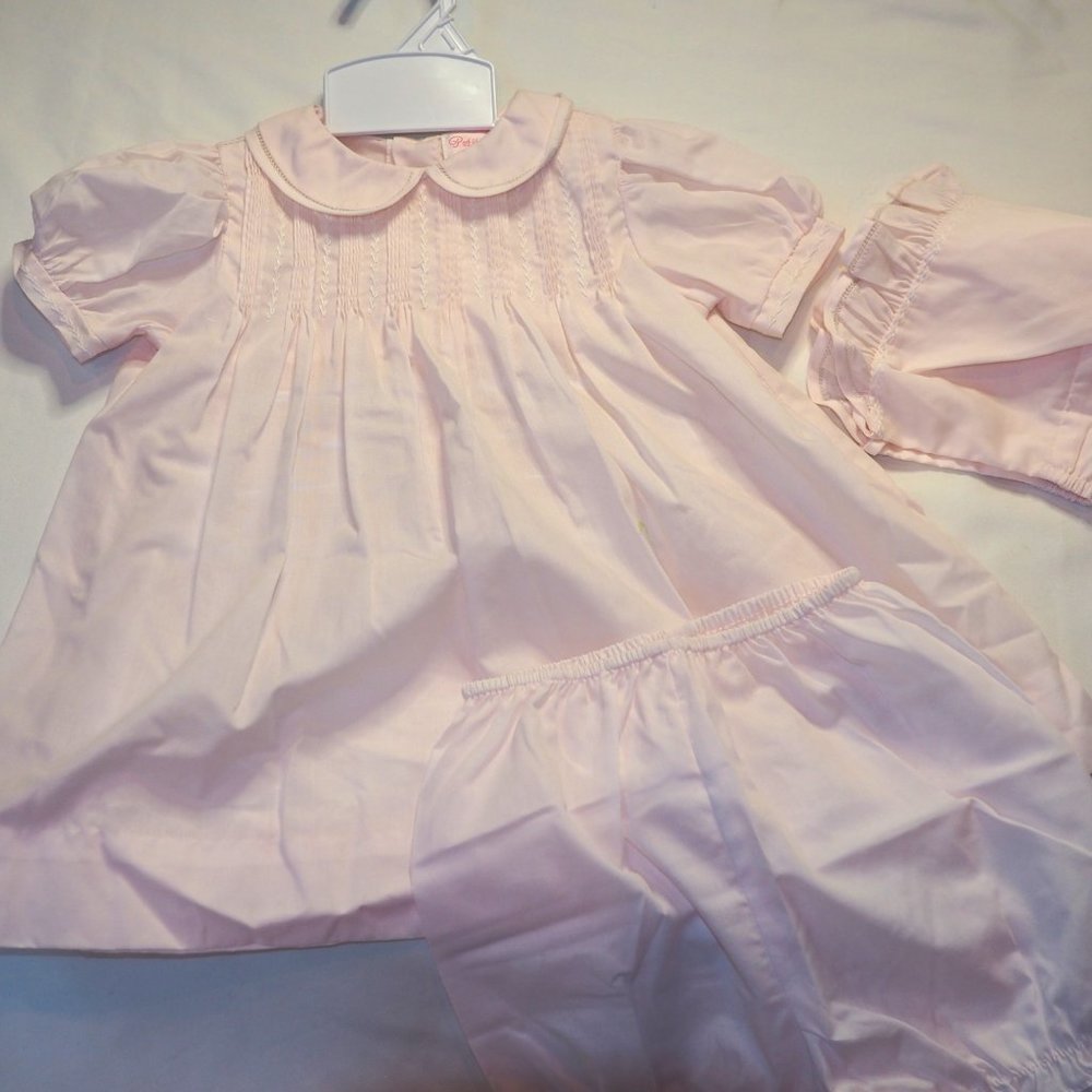 Petit Ami - Dress with Pintucks and Featherstitching (3piece) - 3 MO - Picture 4 of 7
